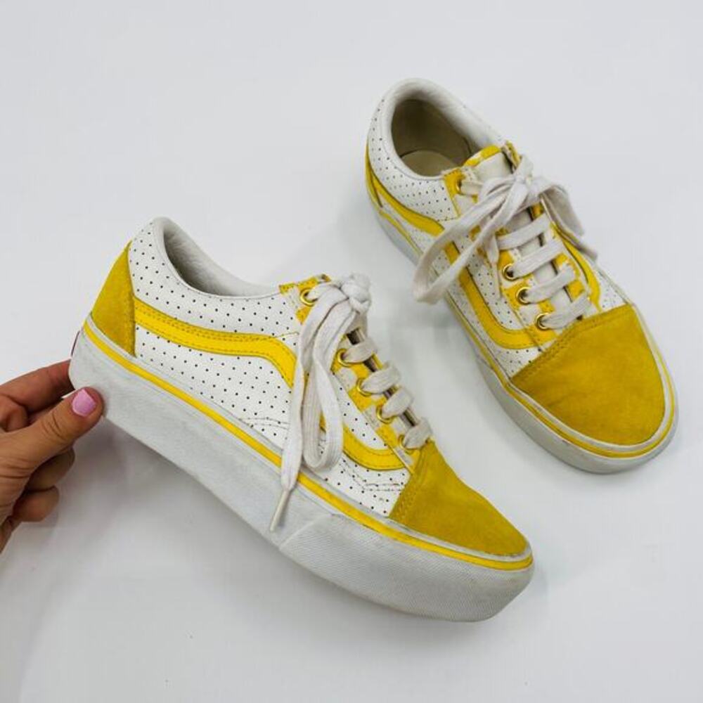 Vans yellow‎ white sunshine old school platform sneakers